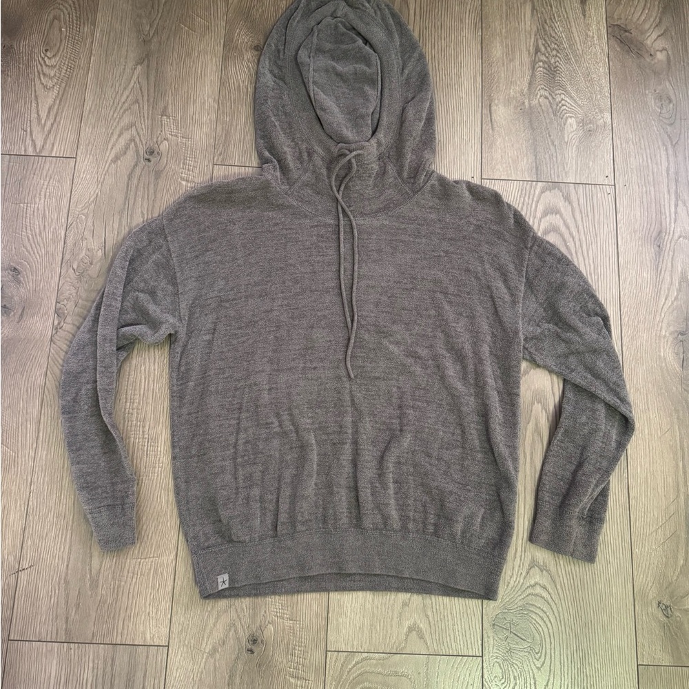 Barefoot Dreams CozyChic Ultra Lite Funnel Neck Hooded Pullover sz XS